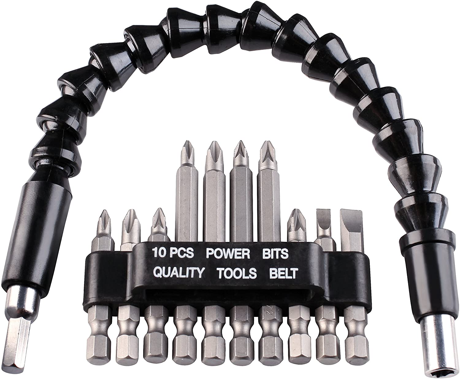 kwb bit Set including flexible wave - 11 pieces with 1/4 inch hexagon recording E 6.3, Variety Pack
