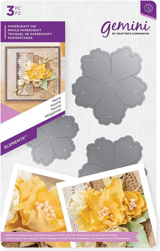 Crafter's Companion Gemini Die-Elements-Peony, Multicoloured, One Size