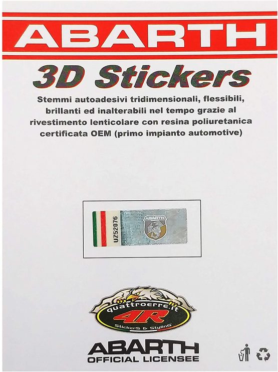 Abarth 3D Sticker Shield, 80 mm - Image 3