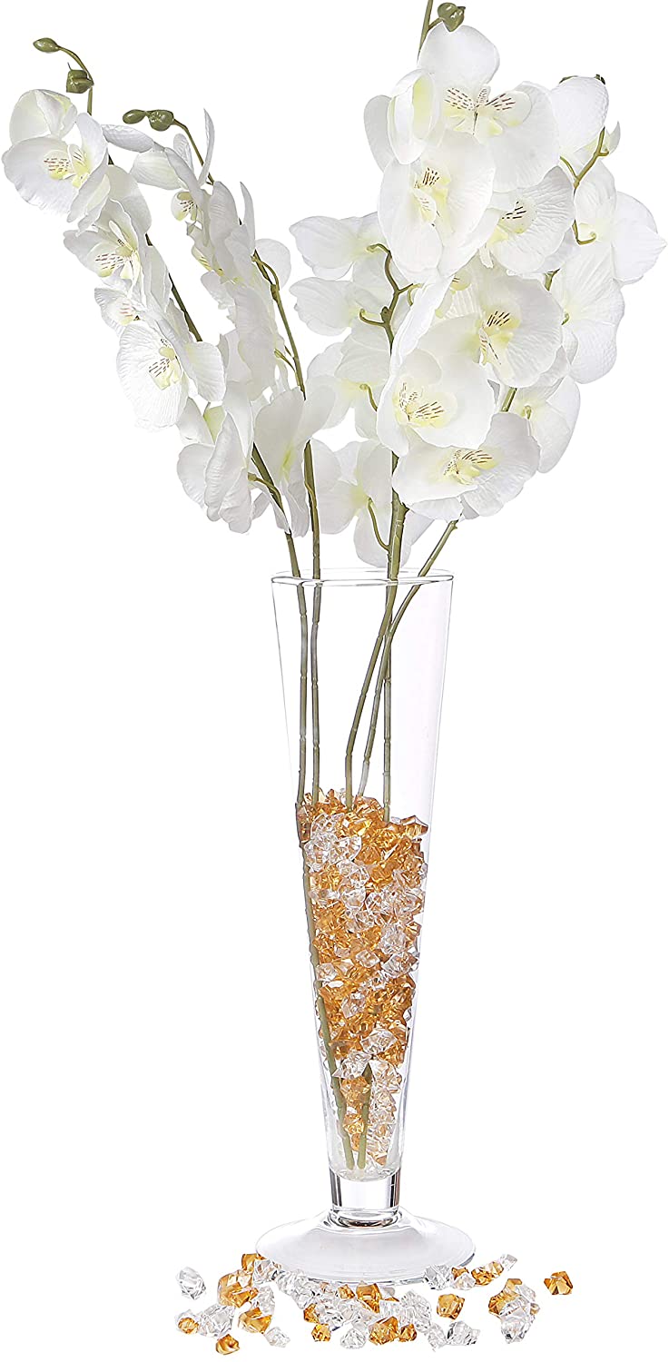LUSSO LIA 150 pcs Fake Crushed Ice Rocks Fake Diamonds Acrylic Crystals Gemstones for Vase Fillers Wedding Decoration Home Decoration Party Decoration Table Scatter Crystals (Coffee/Transparent) - Image 3