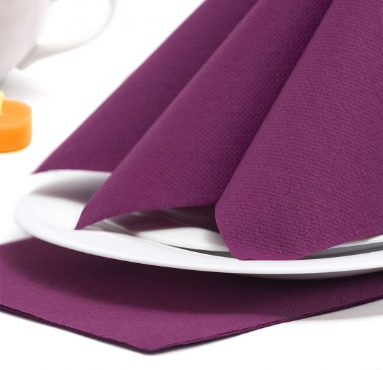 Papstar Royal Collection 10820 Serviettes 1/4 Fold 40 x 40 cm Purple Pack of 50 - Image 2