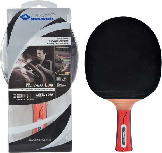 Donic-Schildkröt Waldner 1000 Table Tennis Bat, ABP Handle, Sponge 2.1 mm, Easy-Slick Pad - ITTF, 751801