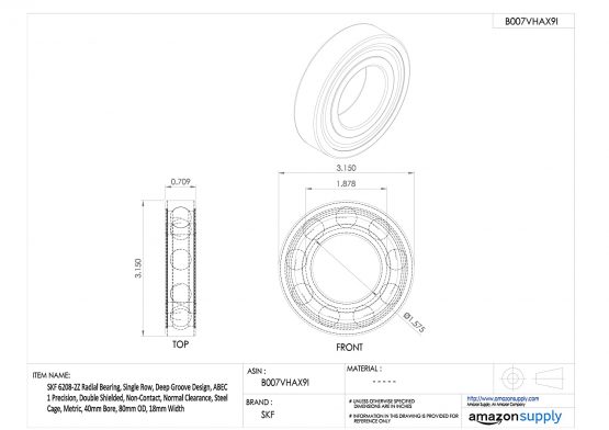 SKF 6208-2Z Radial Deep Groove Ball Bearing - Image 2