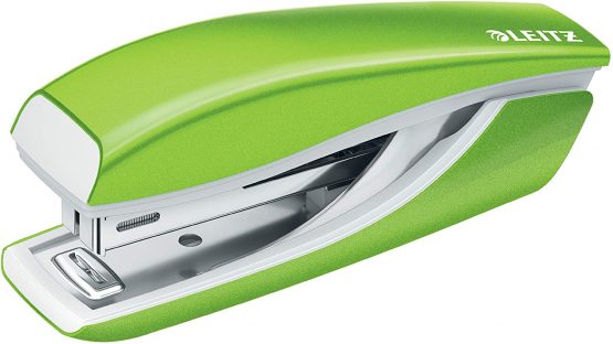 Leitz 55022054 Mini Stapler, 10 Sheet Capacity, Ergonomic Metal Body, Includes Staples, WOW Range, Green