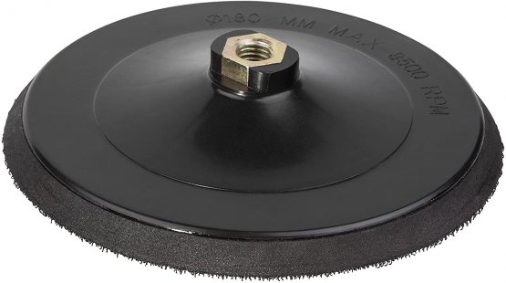 wolfcraft 5618000 Plato lijar de adherencia con rosca M 14, para no. 5614000, 5615000, 5616000 Pack 1, Black