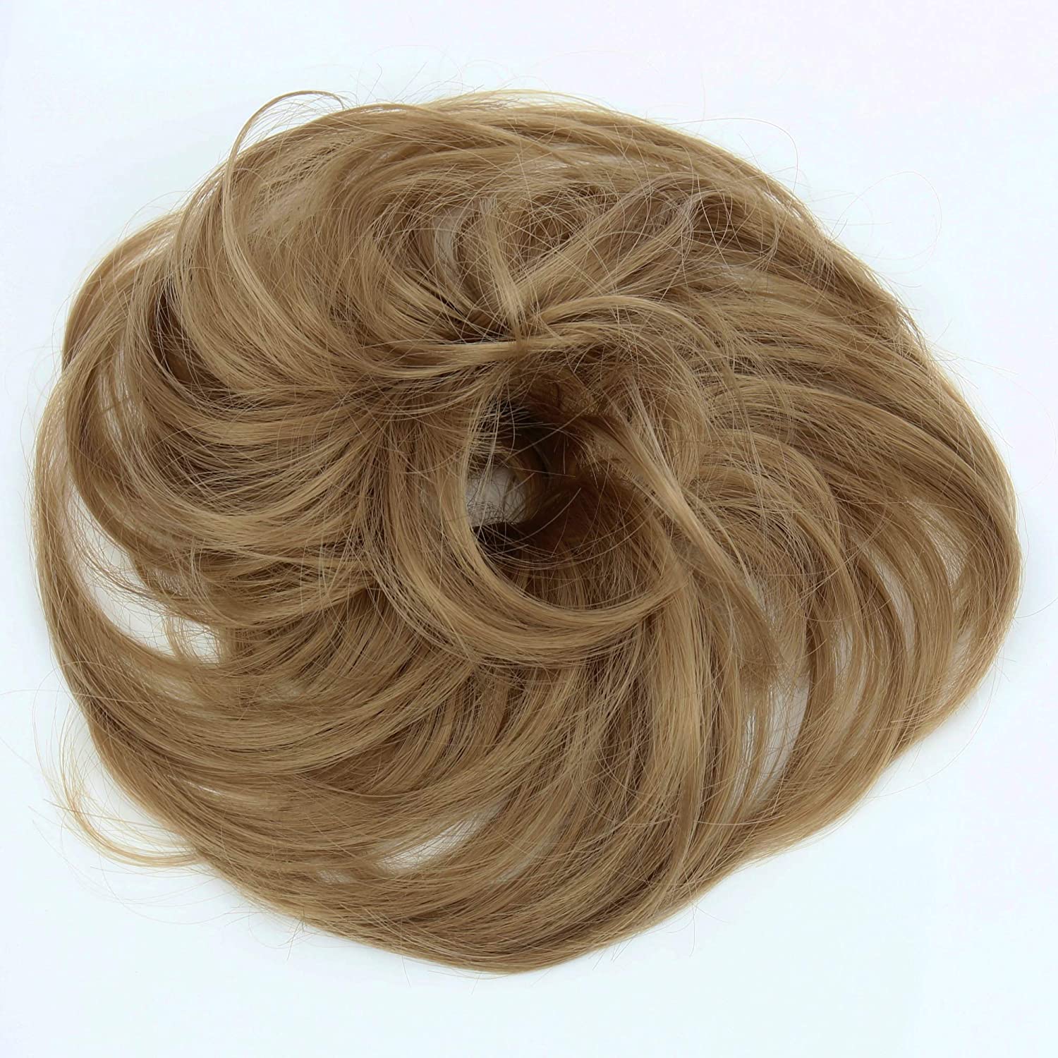 CAISHA Synthetic Fiber Hairpiece Scrunchie Scrunchy Updo Slightly Wavy Dark Blonde G9B, dark blonde #16 G9B, 17 cm x 2 cm - Image 3