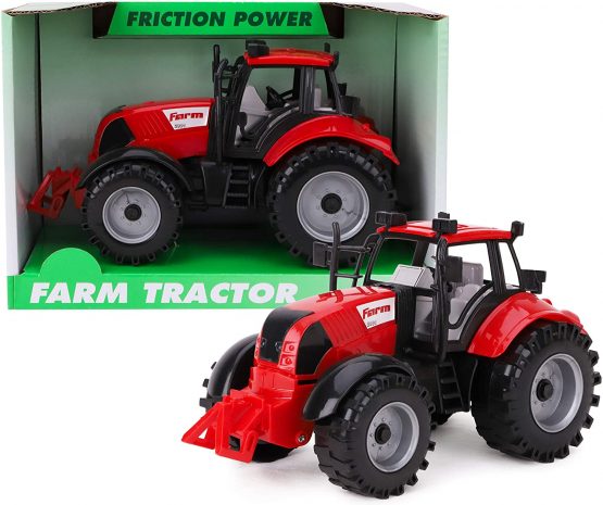 ToylandⓇ Friction Powered Farm Tractor With Opening Bonnet - Available In Pink, Blue, Red & Green (RED)