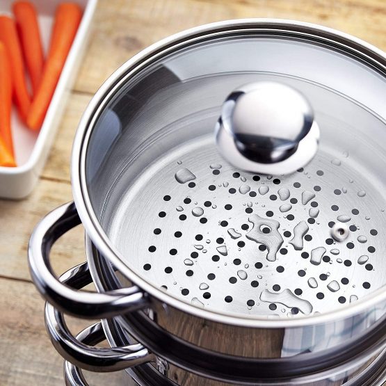 Judge Steamer Insert HX12 Stainless Steel Stepped Steamer Insert Colander with Twin Handles fit Any 16cm, 18cm or 20cm Pans, 25 Year Guarantee - Image 3