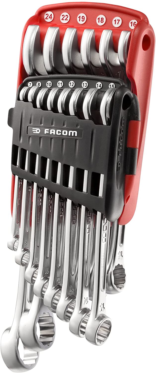 Facom 440.JP14 440 Series Metric Combination Wrench Set, 14 Pieces, Red, 14 Keys