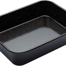 MasterClass MCVITHB2 Vitreous Enamel Roasting Tin, Induction Safe 1mm Steel with Scratch Resistant Coating, Medium (34 x 26cm), Black