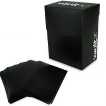 Vault X ® Deck Box and 100 Black Card Sleeves - Medium Size for 70-80 Sleeved Cards - PVC Free Card Holder for TCG (Medium + 100)