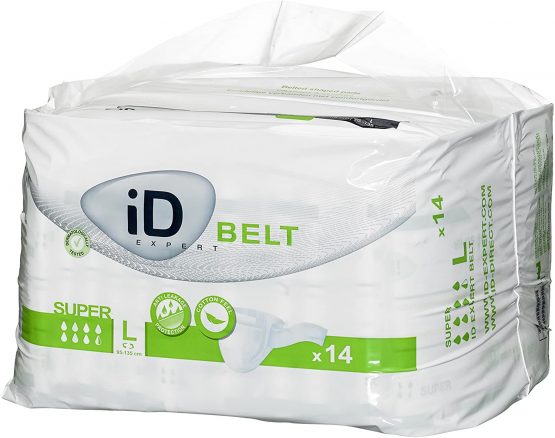 ID Expert Incontinence Belt, Fast Absorbing Disposable Pads for Men and Women, Super, Heavy Absorption, Size Large 95-135 cm, Pack of 14 - Image 2