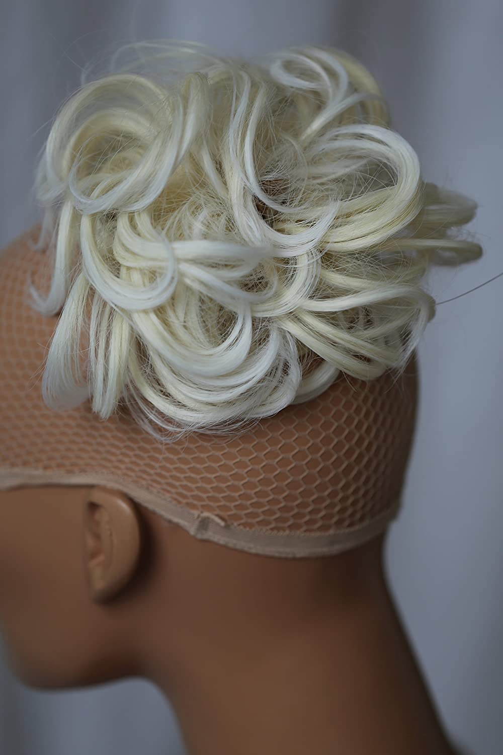 CAISHA Large Hairpiece Scrunchy Instant Updo Curly Messy Bun White Blonde Mix G31E, Whiteblond - Image 3
