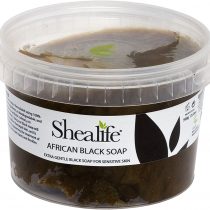 500g Tub of African Black Soap, traditionally made using Unrefined Shea Butter, Cocoa Pod Ash, & Virgin Coconut Oil. Contains No SLS, Detergents & Parabens. Ideal for very Sensitive Skin types, supplied direct by Shea Life Skincare. 500gram Tub.