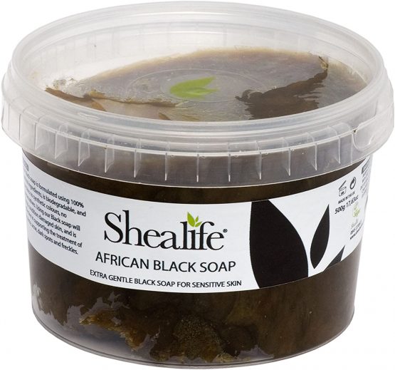 500g Tub of African Black Soap, traditionally made using Unrefined Shea Butter, Cocoa Pod Ash, & Virgin Coconut Oil. Contains No SLS, Detergents & Parabens. Ideal for very Sensitive Skin types, supplied direct by Shea Life Skincare. 500gram Tub.