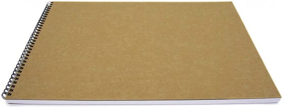 A2 Recycled Sketch Book, 40 Sheets (80 Sides) of 170gsm Recycled Cartridge Paper, Hard Covers - Image 2
