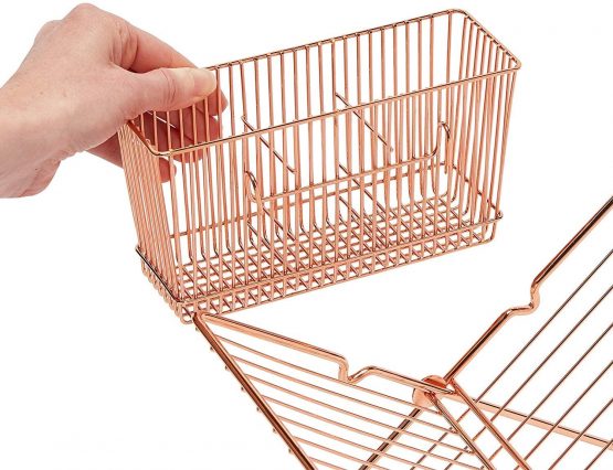 simplywire - Folding Dish Drainer - Plate Drying Rack with Cutlery Holder - Copper - Image 3