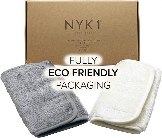 Bamboo Face Cloth Flannels Face Cloth Pack of (2) - NYK1 Cleanse And Clear Exfoliating Face Towel Bamboo Cloth Makeup Remover Washcloth Exfoliator Eco Friendly Products Fabric Face Body Sensitive Skin - Image 2