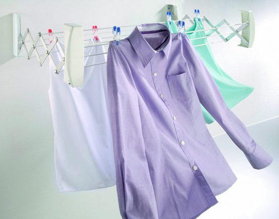 Leifheit Teleclip Wall Dryer 74 Extendable Wall Mounted Washing Line, Balcony Dryer, Over the Bath Clothes Dryer, W 100 cm, Leifheit Airer - Image 3