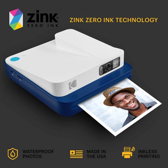 KODAK Smile Classic Digital Instant Camera with Bluetooth (Blue) 16MP Pictures, 35 Prints per Charge – Includes Starter Pack 3.5 x 4.25" ZINK Photo Paper, Sticker Frames Edition - Image 4
