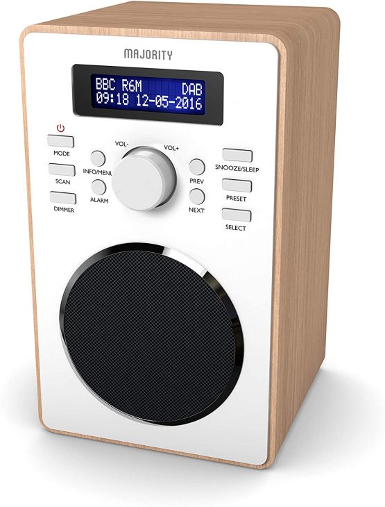 Majority Barton II DAB Radio | FM & DAB/DAB+ | Dual Alarm with Snooze Function | 20 Preset Stations