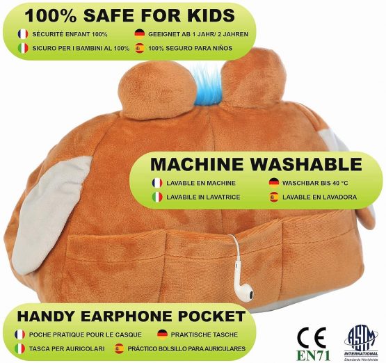 Cuddly Reader iPad, Tablet and Book Stand Holder for Kids Children, Reading in Bed at Home Travel, Soft Cushion Pillow Lap Support, Gift Idea Compatible with eReader/Kindle/Smartphone (Puppy Pete) - Image 4