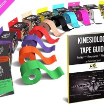 Physix Gear Sport Kinesiology Tape Pro - Sports Tape for Injury, Pregnancy, Knee, Joint, Swelling, Strains - Waterproof Athletic Tape for Muscle Support & Improved Blood Circulation (with e-Guide)