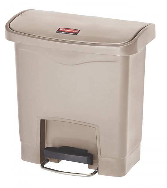 Rubbermaid Commercial Products 1883455, 1883455 15 Litre Front Step Step-On Resin Wastebasket - Beige