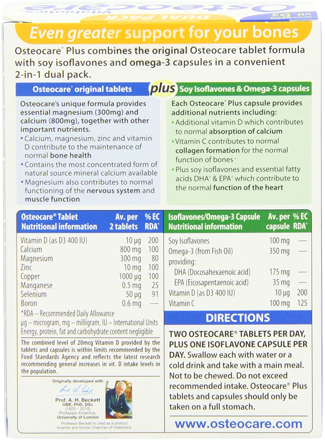 vitabiotics osteocare plus omega 3 and soy isoflavones 84 tablets capsules