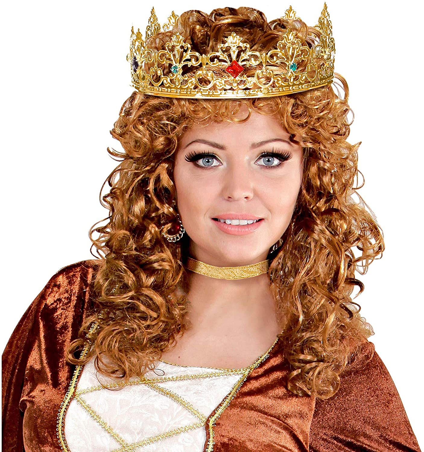 Widmann 09561 - Royal Crown with Gemstones, Jewellery, Headpiece, King, Carnival, Theme Party, Gold - Image 3