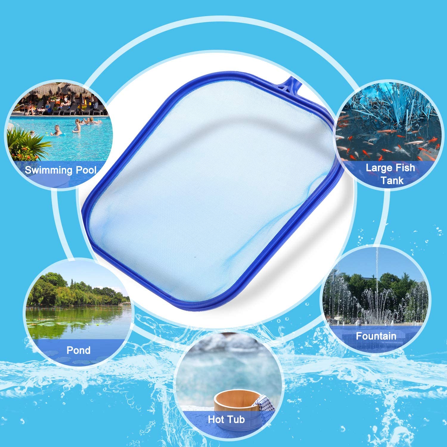 Gafild Pool Skimmer, Pool Skimmer Net Basket With Pole 122cm, Pool