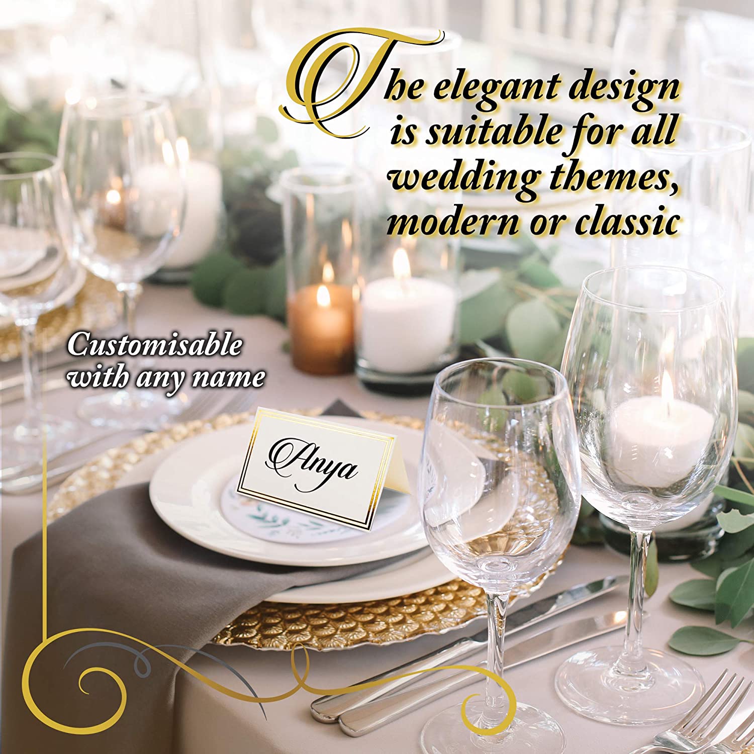 THE TWIDDLERS 200 Pack of Wedding Name Place Cards - Image 2