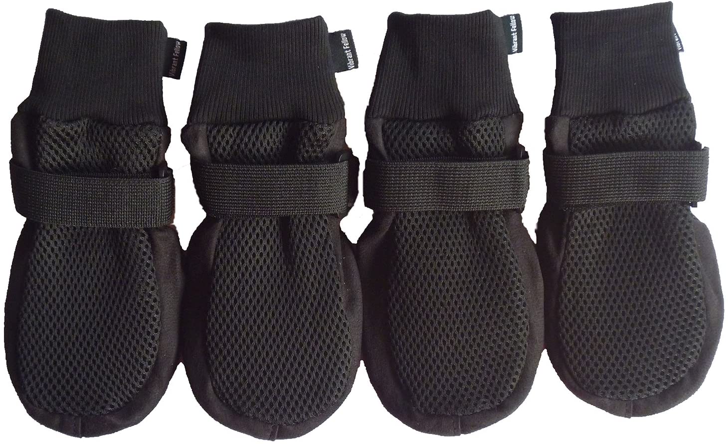 Vibrant Fellow Paw Protector Dog Boots Breathable Protective and Skid-proof Colour Black Set of 4 Size XL