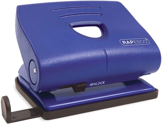 Rapesco PF8700L1 820-P 2-Hole Punch, 22 Sheet Capacity, Blue
