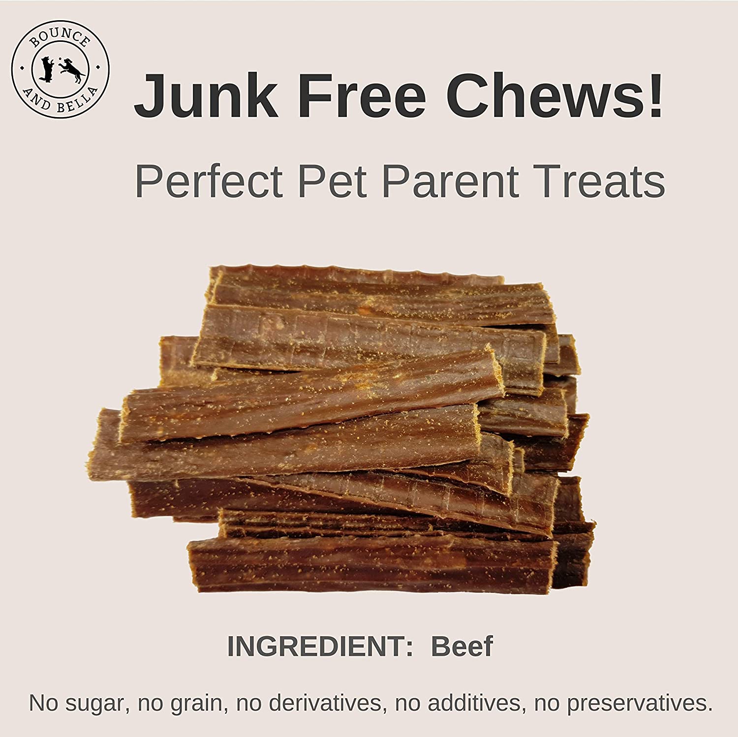 Bounce and Bella Natural Dog Chews, 100% Pure Beef Air-Dried Treats, Natural Dog Treats Just One Ingredient - Image 3