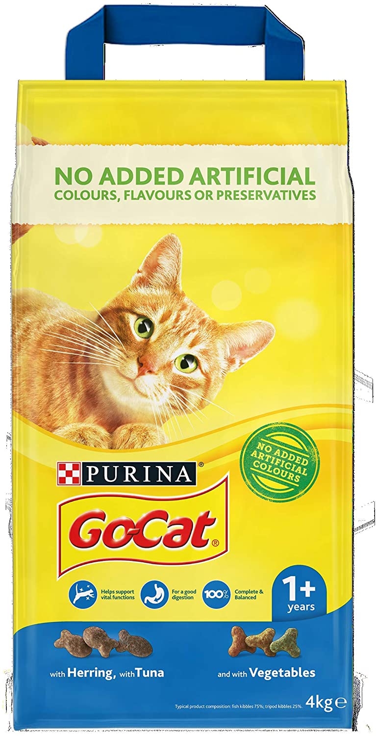 GO-CAT Adult Herring and Tuna Dry Cat Food 4kg, Pack of 2, 4 kg (Pack of 2) - Image 3