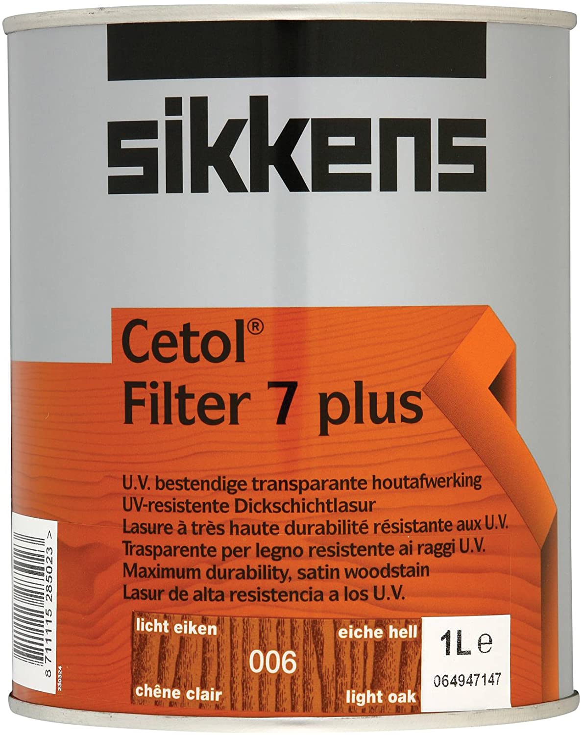 Sikkens SIKCF7PLO 1L Cetol Filter 7-Plus Translucent Woodstain Light Oak, 1 Litre