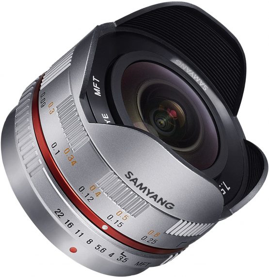 Samyang 7.5 mm Fisheye F3.5 Manual Focus Lens for Micro 4/3 - Silver
