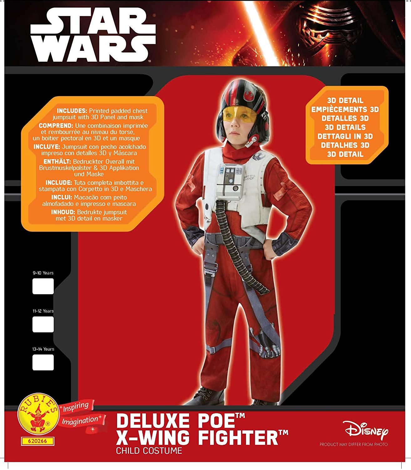Rubie’s Official Child’s Star Wars Poe (XWing Fighter) Deluxe Costume 1314 Years BigaMart