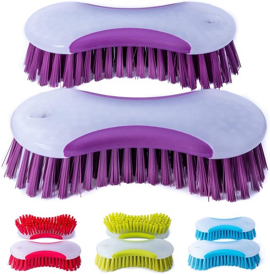 NCaan 2Pc Durable Household Scrubbing Brushes—Stiff Bristle Brush—Non