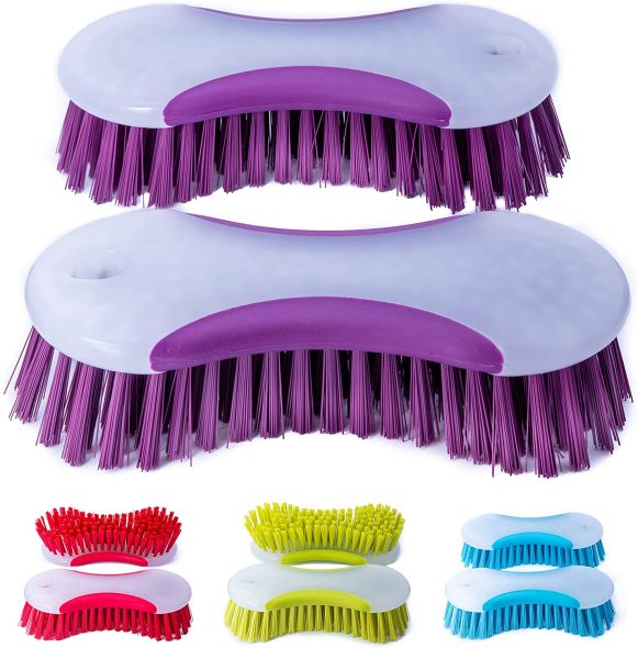 NCaan 2Pc Durable Household Scrubbing Brushes—Stiff Bristle Brush—Non