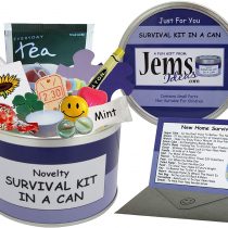 Survival Kit In A Can New Home Humorous Novelty Fun Gift - Congratulations New Home/House/Flat Present & Card All In One. Customise Your Can Colour. (Purple/Lilac)