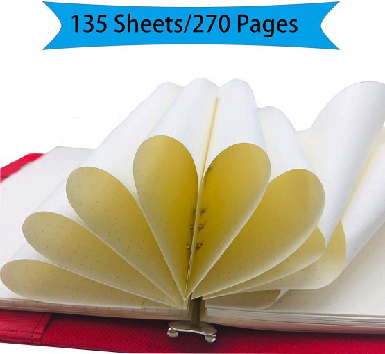ZKSM Planner Refill Paper 5mm Squared Ruled Inserts Paper with A5 6 Holes 135 Sheets/270 Pages Binder Grid Notepaper for Filofax Bullet Journals Diary, 8.26x5.59 Inch (DOTTED) - Image 3