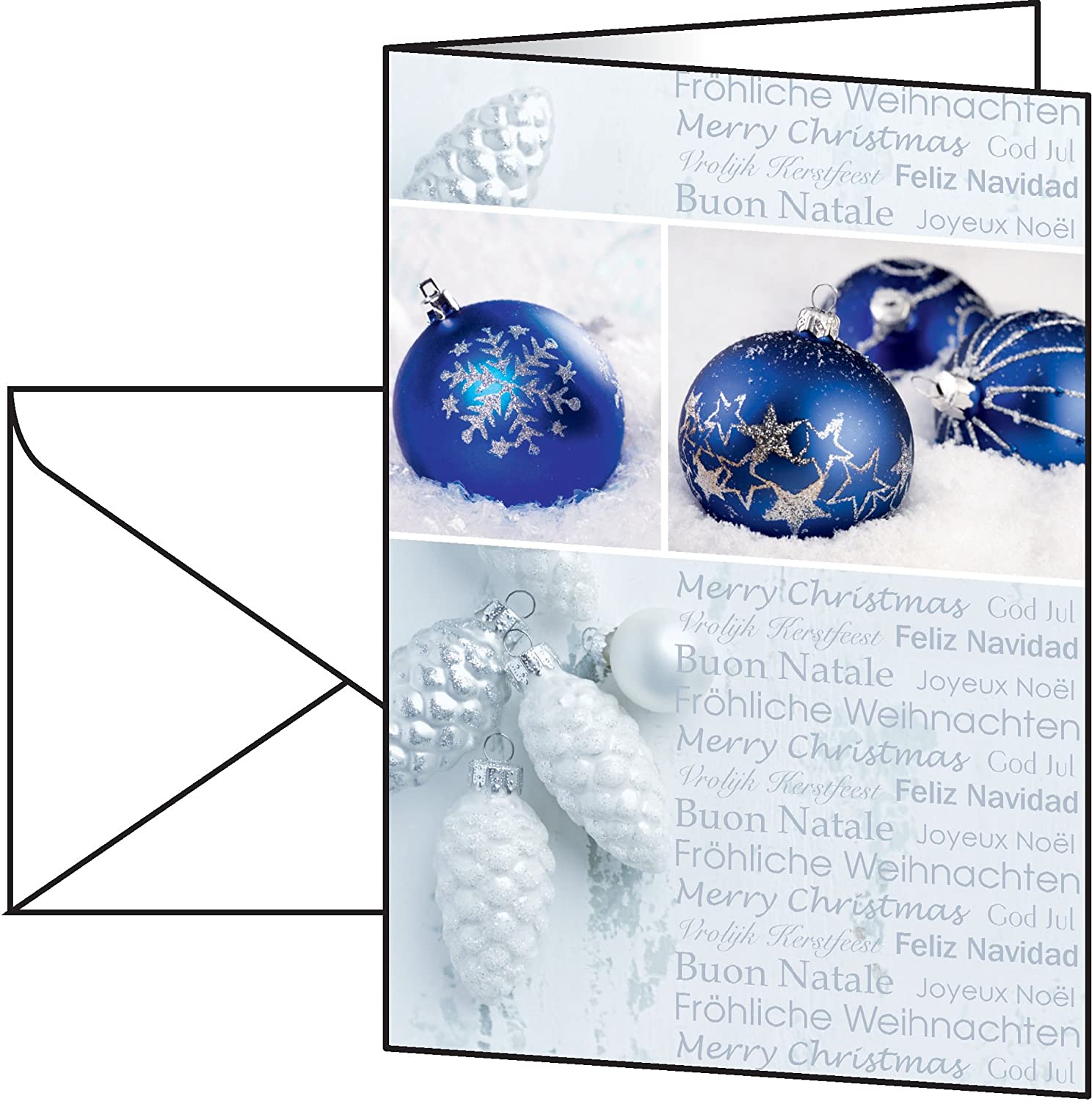 SIGEL DS057 Christmas Greeting Card "Seasons Greetings", A6 (A5), blank, 25 Pieces incl. 25 envelopes, easy to print - Image 2