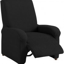 Textilhome - Complete Recliner Armchair Cover TEIDE strech, Slipcover Size 1 Seater - 70 a 100 cm. Colour Black