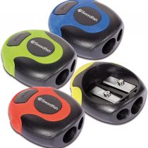 Swordfish ‘Twin Soft Grip’ Double-Hole Pencil Sharpener [Pack of 30] Assorted Colours [40288]