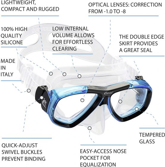 Cressi Focus - Scuba Diving Snorkeling Mask - Optical Lenses Available (Separately Purchase) - Image 2