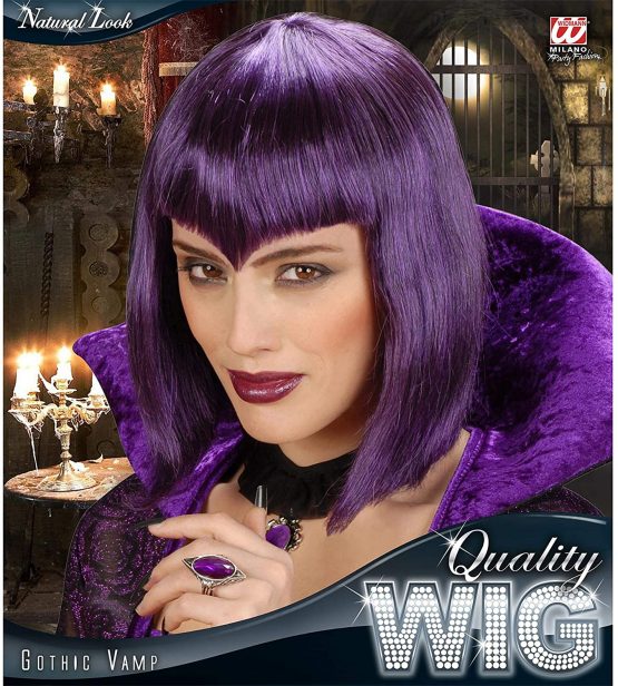 Gothic Vamp Purple Wig for Hair Accessory Fancy Dress - Image 2