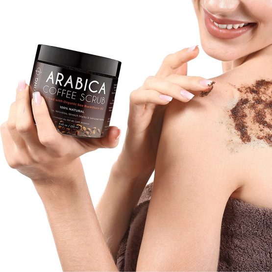 O Naturals Coffee Arabica Anti-Cellulite Exfoliating Dead Sea Salt Scrub For Face Body Legs & Foot Best Hydrating Stretch Marks Wrinkles Varicose Veins Boosts Circulation For Men & Women 250ml - Image 2