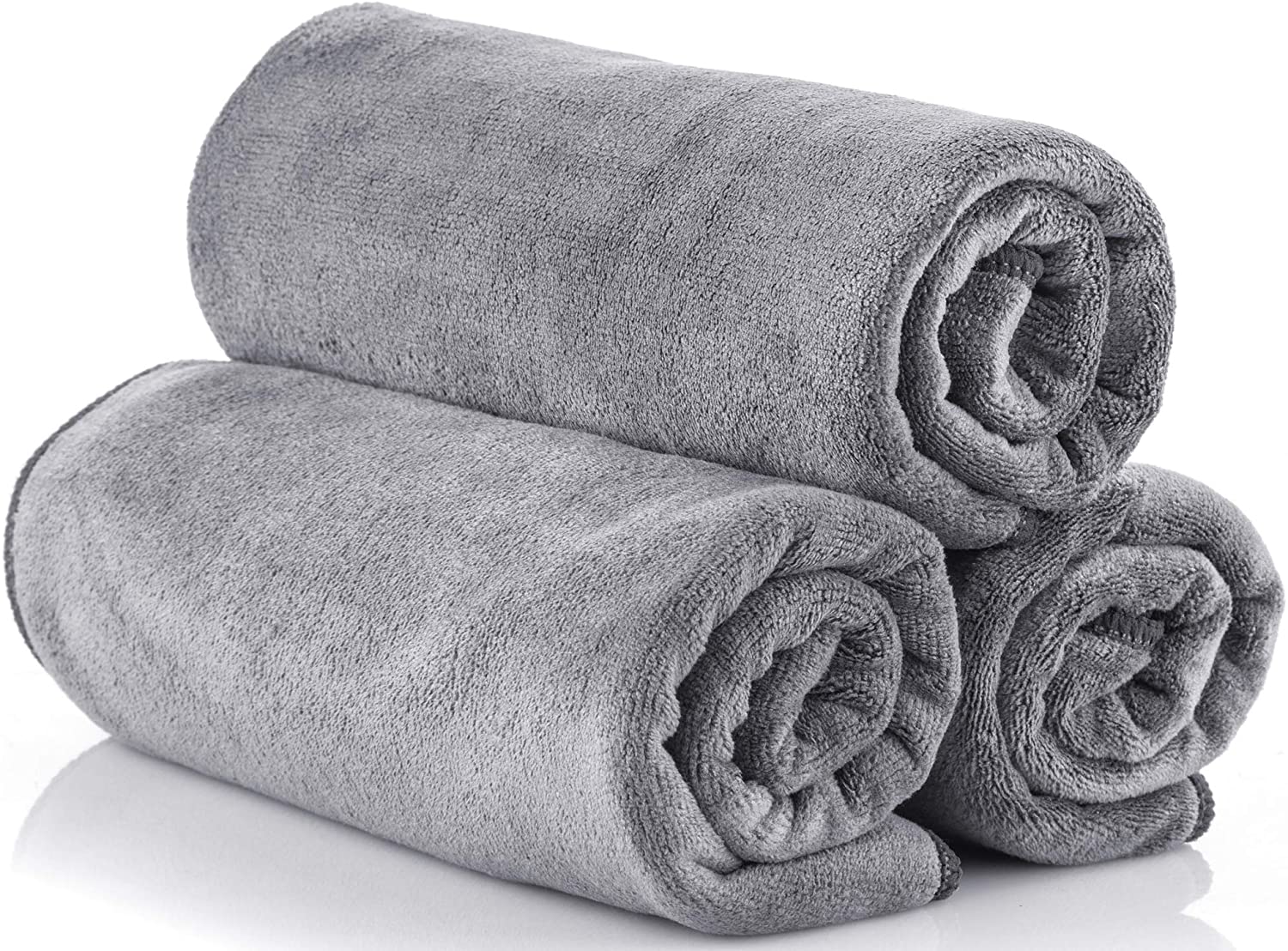 BW&HM Gym Towel Men Sweat Towel Sports towel Quick Dry Microfibre Absorbent Workout Fitness For Women 40cm x 80cm 3 Pack Grey